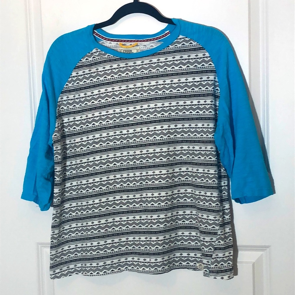 Free Planet Aztec Print Raglan Top Large